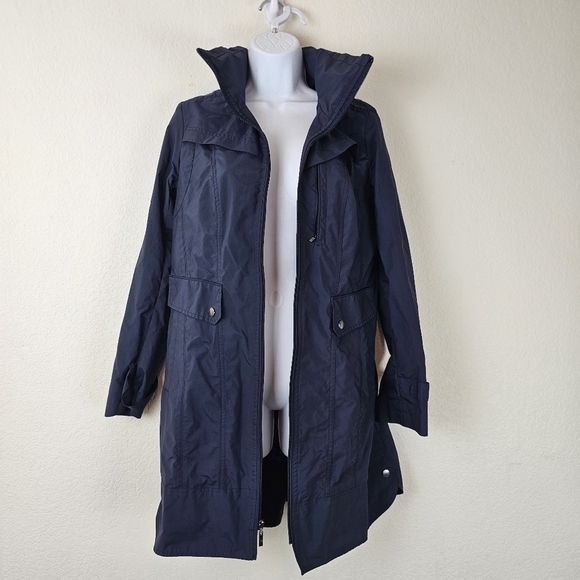 Cole Haan Packable Hooded Rain Jacket - Picture 2 of 15